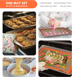 Silicone Baking Mats - Best German Silicone, Non Slip Baking Sheet, Non Stick Reusable Silicone Mats For Baking, Food Grade Oven Liner, Counter Mat, Set of 6