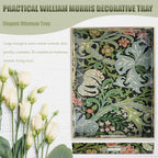 Spsyrine Serving Tray with Handles, Plastic Decorative Tray for Coffee Table, Living Room, Home Decor, Golden Lily