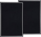 Highball & Chaser Premium Bar Mat 18in x 12in 1cm Thick Durable and Stylish Service Bar Mat for Spills, Coffee, Bars, Restaurants and Counter Top Dish Drying Mat, Glass Drying Mat (2 Pack Black)