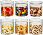 ZENS 17oz Glass Food Storage Jars Set of 6, Clear Glass Canisters Set with Airtight Lids, Small Storge Container jar for Kitchen Spice, Sugar Container, Blooming Tea, Snacks