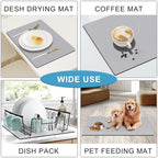Coffee Maker Mat for Countertops, Coffee Bar Accessories Fit Under Coffee Machine Mat, 19"x12" Rubber Backed Coffee Pots, Table Mat Under Appliance, Dish Drying Mat, Marble Gray for Kitchen Counter