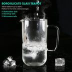 Aquach 51oz Glass Teapot with Stainless Steel Removable Infuser, Stovetop & Dishwasher Safe, Ideal for Loose & Blooming Tea Brewing