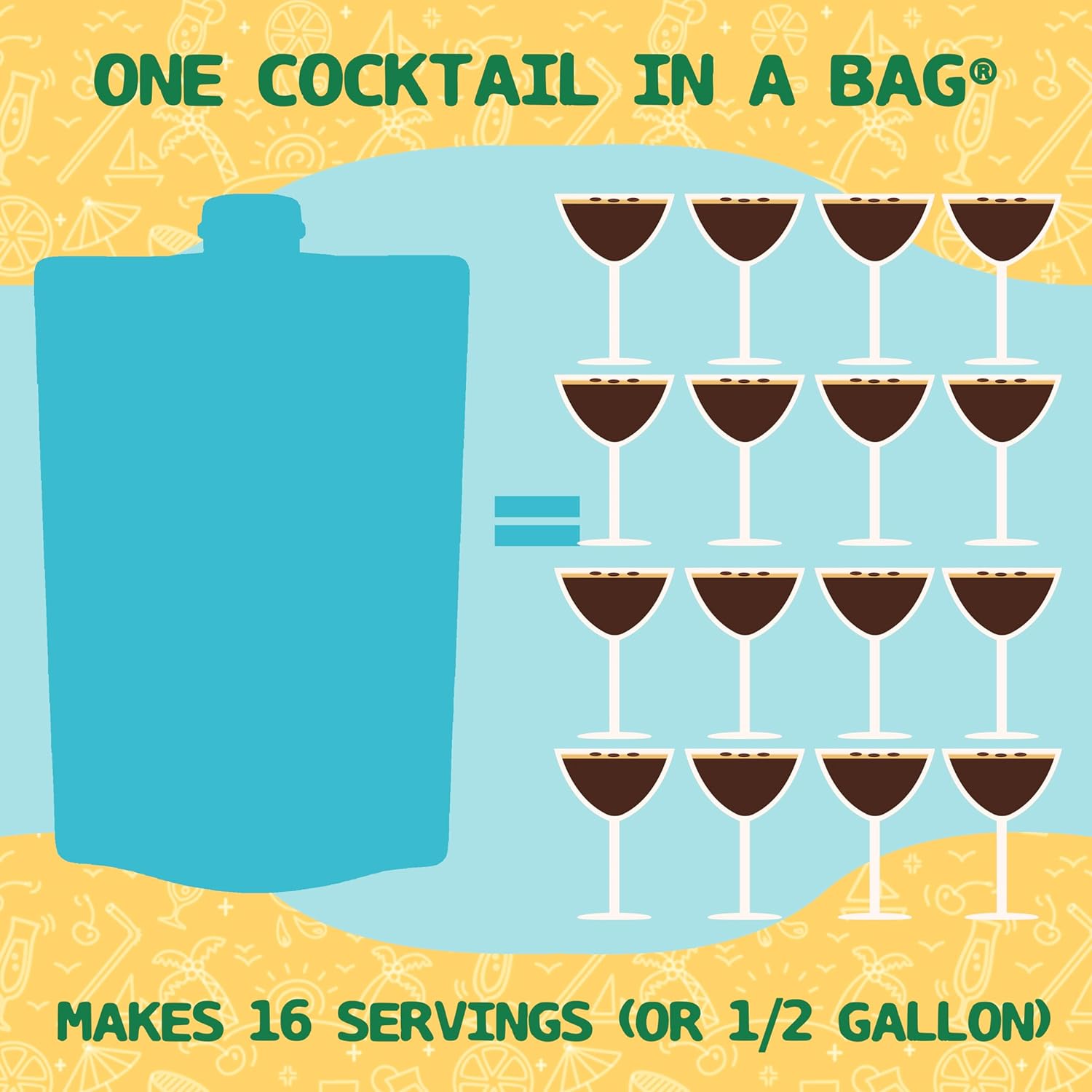 Lt. Blender's Mudslide Cocktail Mix - All Natural Creamy Rich Chocolate Coffee Blend, Easy to Make Slushy Cocktail, Resealable and Portable, 16 Servings per bag (Pack of 1)