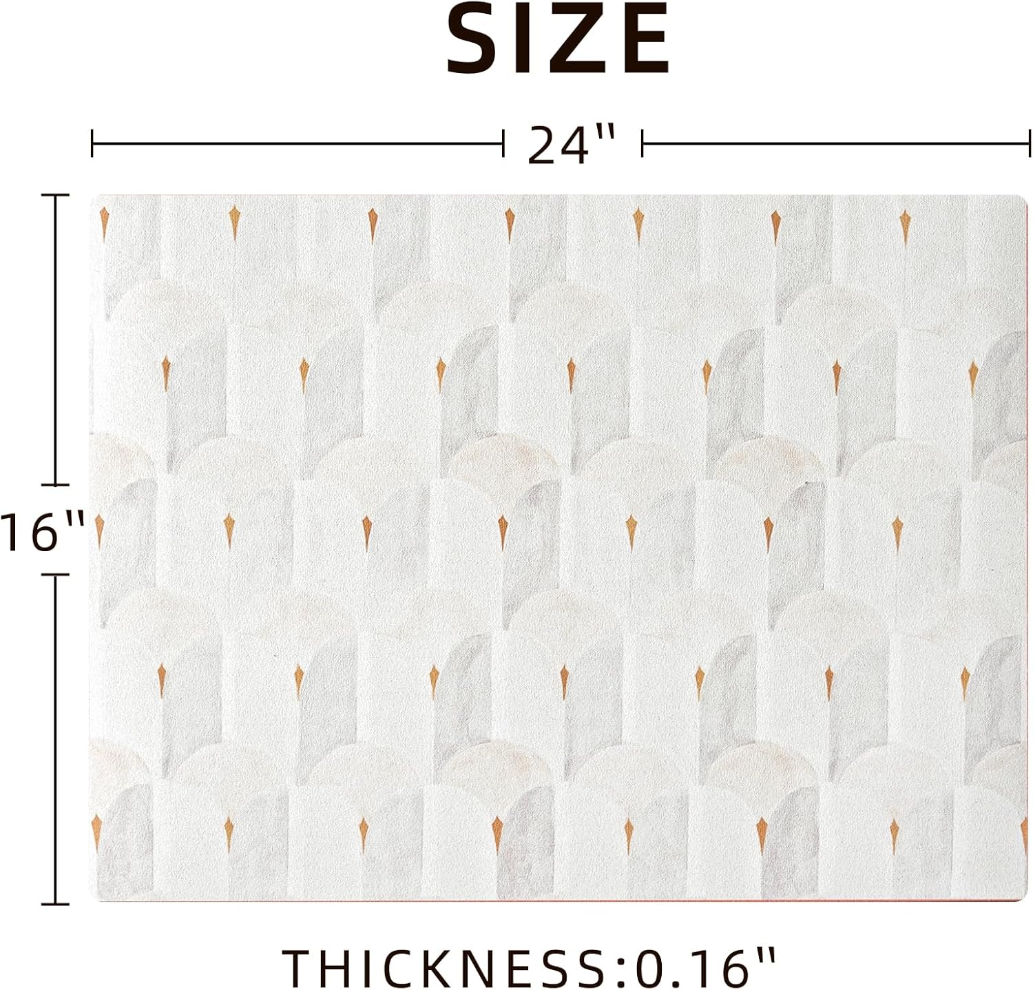 Dish Drying Mat Diatomaceous Earth Soft Coffee Mat Absorbent Silicone Kitchen Counter Mat for Home Kitchen Bathroom Coffee Bar (Sector Geometry, 16 x 24 Inches)