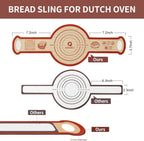 Silicone Sourdough Bread Sling Mat - 2Set Round Dough Baking Slings For Dutch Oven, NonStick High Degree Kitchen Sourbread Making Loaf Pan Lifter Liner, Reusable Cooking Transfer Mats with Long Handle