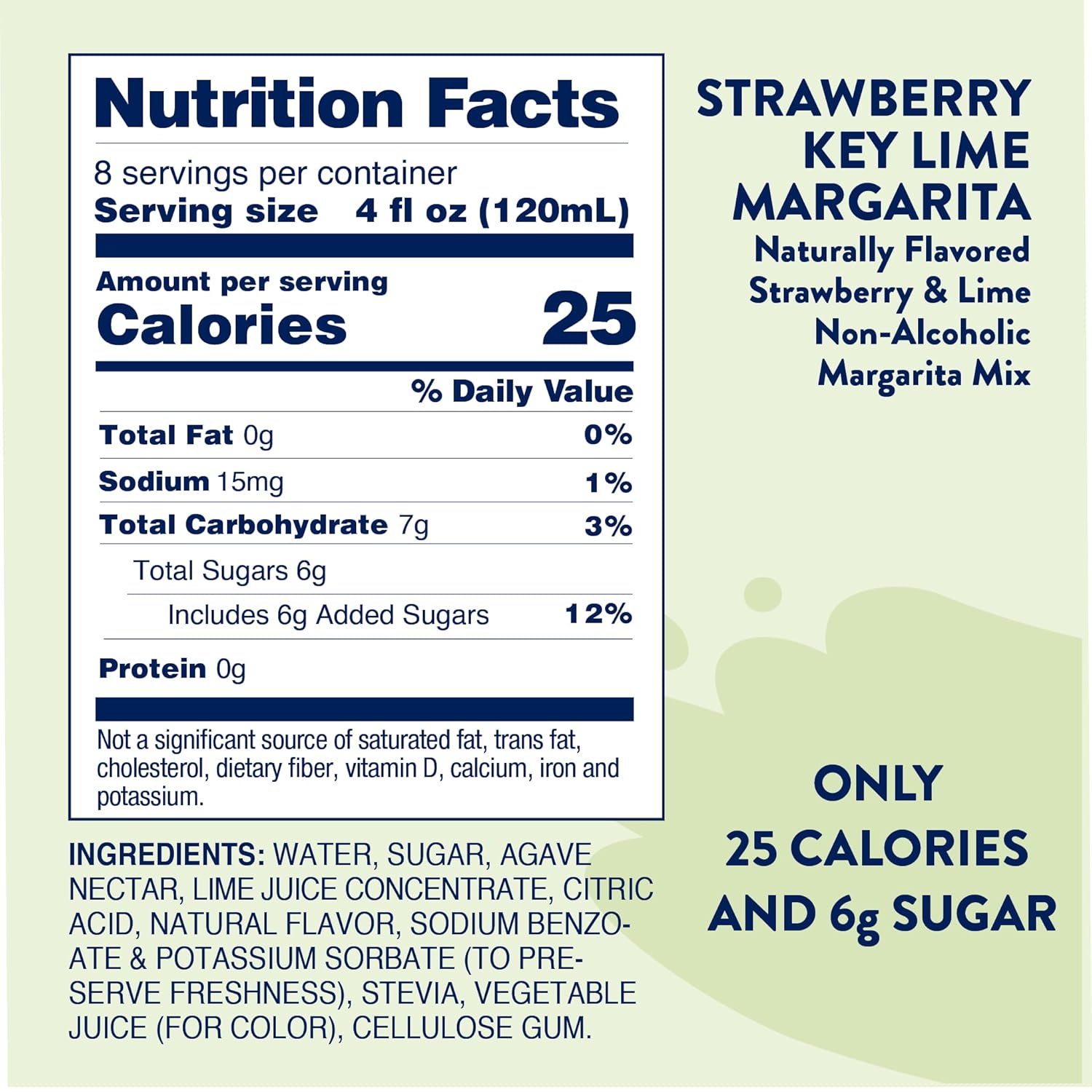 Jordan's Skinny Syrups Sugar Free Syrup, Naturally Sweetened Strawberry Key Lime Margarita Mix, 32 oz, Low Calorie Flavoring, Protein Shake, Cocktail & More, Gluten Free, Keto Friendly