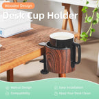 2pcs Cup Holder for Desk (2PCS Walnut Design)
