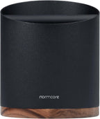 Normcore Espresso Knock Box - 1.8L Capacity, Holds 40–45 Pucks - Heavy-Duty Stainless Steel Coffee Grounds Bin with Removable Knock Bar and Walnut Non-Slip Base, Black