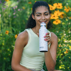 RTIC 20oz Journey Bottle Metal Stainless Steel Vacuum Insulated, BPA Free, Reusable, for Water, Hot and Cold Drinks, Travel, Sports, Camping, White Magnolias