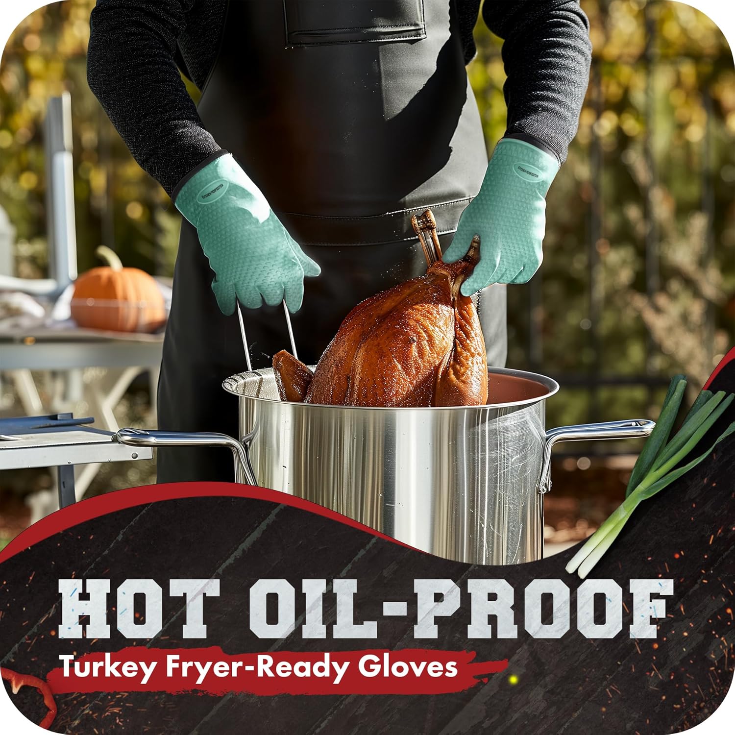 KITCHEN PERFECTION XL Silicone Smoker Oven Gloves-Extreme Heat Resistant BBQ Gloves-Handle Hot Food Right on Your Grill Fryer&Pit|Waterproof Grilling Cooking Baking Mitts|Superior Value Set+3 Bonuses
