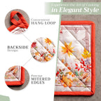 Maison d' Hermine Pot Holders 100% Cotton Heat Resistant Potholders 8" x 8" Hot Pads with Loop BBQ, Cooking, Baking, Grilling, Kitchen, Handling Hot Pans (Pack of 1, Amarante)