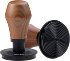Normcore 58mm Espresso Coffee Tamper V4.1 Upgraded, Spring Loaded Tamper Fits 58mm Portafilters, Titanium PVD Coating Ripple Base, Genuine American Walnut Handle