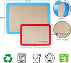 Silicone Baking Mat Large Baking Mat Set of 3-2 Half Sheets 16.5" x 11.6" +1 Quarter Sheet,Reusable Non-Stick Food Safe Bakeware Liners for Cookies, Macarons, Bread/Pastry Keep Oven Pans Clean