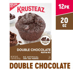 Krusteaz Muffin Mix, Double Chocolate Muffin Mix, Made with Real Chocolate Chips & No Artificial Flavors, Colors or Preservatives, 20 Ounce Box (Pack of 12)