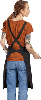 Caldo Crossback Kitchen Apron for Cooking (Black)
