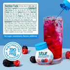 Stur Electrolyte Water Enhancer | Sweetened with Stevia | High in Vitamin C & Antioxidants | Sugar Free | Zero Calories | Keto | Vegan | 5 Bottles, Makes 90 Drinks (Black Raspberry)