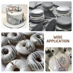 Edible Glitter Paint - 2 fl.oz Food Grade Metallic Glitter Cake Paint for Cake Decorating, Baking, Cupcakes - Shimmer Art Decorative Liquid Edible Paint Food Coloring for Fondant, Donuts (Silver)