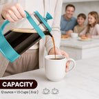 Utopia Kitchen French Press Espresso and Tea Maker with Triple Filters, Stainless Steel Plunger and Heat Resistant Borosilicate Glass (Aqua, 12-oz (Pack of 1))