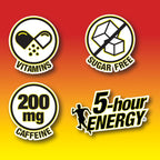 5-hour ENERGY Regular Strength Energy Shot, Grape Flavor (1.93 oz., 24 Count) Zero Calories & Sugar-Free 200 mg Caffeinated Energy Shot, Amino Acids & B Vitamins, Dietary Supplements