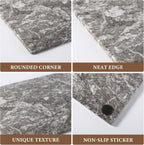 Koville Natural Marble Cutting Board for Kitchen Pastry Bread, 12" x 8" Real Stone Slab Marble Cheese Board for Counter, Decorative Boards Serving Boards for Home Kitchen(Morocco-Zagora Gray)