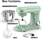 Electric Stand Mixer,10 Speeds Tilt-Head Food Mixer, 3-IN-1 Kitchen Mixer for Daily Cooks with 6 QT Bowl,Dough Hook, Beater, Whisk (Agave Green)