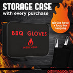 Pro-Series BBQ Gloves - Heat Resistant Grill, Grilling, and Oven Gloves for Culinary Experts - Extreme Fireproof Protection, Silicone Grip, Extra Long Mitts - Indoor & Outdoor - with Protective case