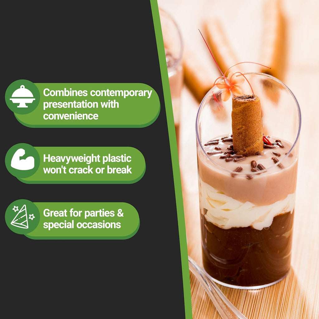 Restaurantware 3 Ounce Shot Glasses 100 Round Incline Cups - With Clear Finish Disposable Plastic Shot Glasses For Serving Samples At Wedding Banquets And Catered Events