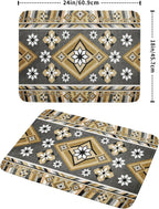 Boho Yellow Gray Aztec Dish Drying Mat for Kitchen Counter,Native American Tribal Aztec Ethnic Boho Style Drying Mat 18 x 24 Inch Microfiber Dish Drying Pad Dish Rack Pad Drainer Mat for Coffee Bar