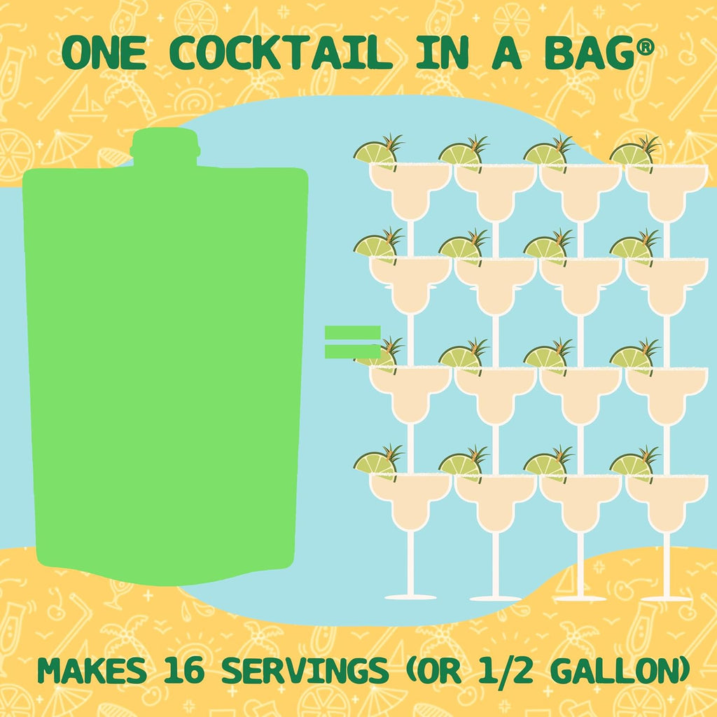 Lt. Blender's Margarita in a Bag - Margarita Mix - Each Bag Makes 1/2 Gallon of Frozen Margaritas – Non-GMO Cocktail Mix - No Blender Needed – Add Liquor, Wine or as a Mocktail (Pack of 4)