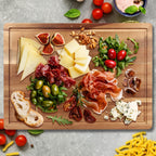 Solid Acacia Wood Cutting Boards for Kitchen Decor Wooden Charcuterie Board Meat Cheese Boards Butcher Block Pizza Bread Serving Board Hardwood Chopping Board Non Toxic Teak Small Cutting Boards
