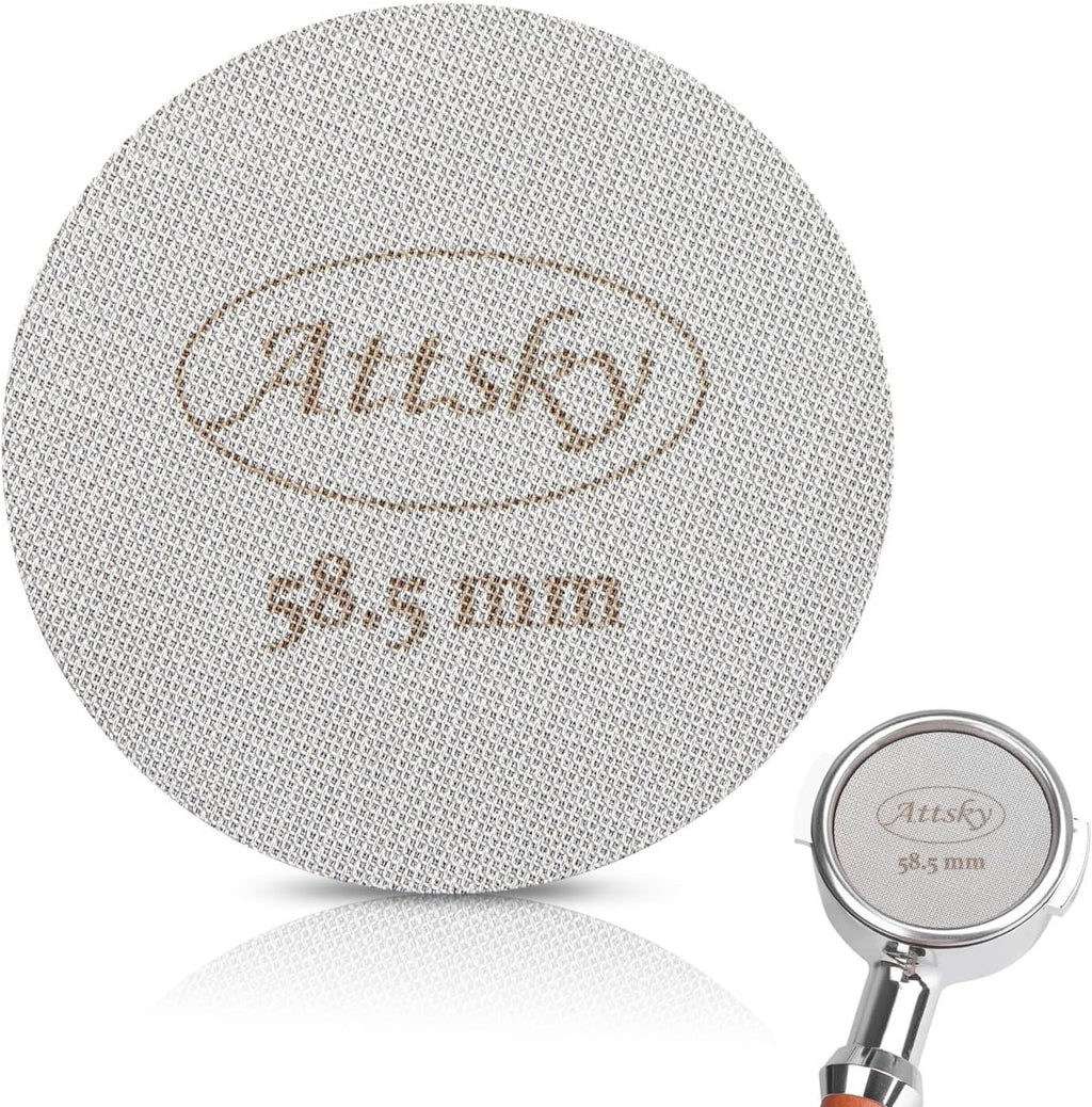 58.5mm Espresso Puck Screen, Espresso Filter for 58mm Portafilter Filter Basket, Reusable Espresso Screen with 1.7mm Thickness 150μm 316 Stainless Steel