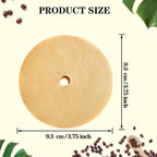 400 Count Percolator Coffee Filters, 3.75 In Unbleached Round Coffee Paper Filter for Percolator Coffee Pot, Disposable Disc Coffee Filter Suitable for Camping, Home, Office
