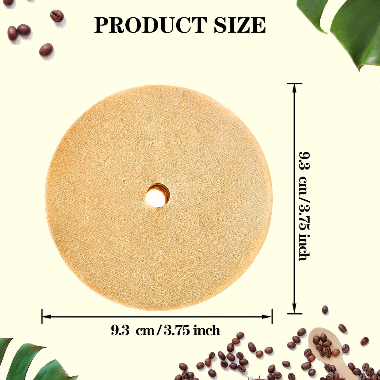 400 Count Percolator Coffee Filters, 3.75 In Unbleached Round Coffee Paper Filter for Percolator Coffee Pot, Disposable Disc Coffee Filter Suitable for Camping, Home, Office