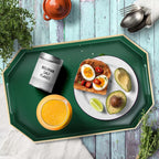 Green Decorative Tray with Handles, Versatile Serving Tray for Coffee Table, Ottoman, Ideal for Serving, Displaying, Organizing, 15.7"*10.2"*1.57"