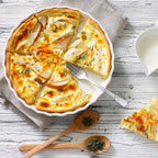 DELLING Set of 2 Tart Pans, 9.5 inch Quiche Pan, Ceramic Fluted Quiche Baking Dish/Pie Pan, Perfect for Baking Tart Pies and Chicken Pot Pie, Cheesecake, Creme Brulee, Round, White