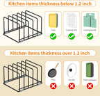 Cutting Board Organizer, Kitchen Cabinet Organizer, Divided Rack with 5 Slots for Baking Trays, Cutting Boards - Cookie sheet Organizer Inside Cabinet, Baking Sheets Holder (medium)