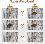 Arttown Coffee Mat for Countertops, Abstract Tan Minimalism Grey Dish Drying Mat 2 Pcs for Kitchen Bar Accessories, Fit Under Coffee Maker Espresso Machine Dish Rack Hide Stain Rubber 12x19in