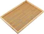 SEUNMUK 3 Pack Rectangular Bamboo Serving Tray, Natural Bamboo Tray for Serving Food, Snack, 14.6 x 10 x 1 Inch