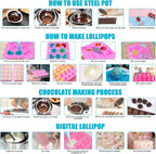 Cake Pop Maker Kit 618Pcs with 5 Silicone Mold Sets - 3 Tier Display Stand, Chocolate Candy Melting Pot,Piping Tips and Coupler, Measuring Cup, Muffin Cupcakes, Decorating Pen, Lollipop Sticks