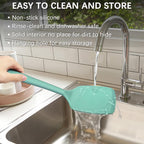 Coukre 2 Pack Silicone Spatula Set, High Heat Resistant, BPA Free Kitchen Spatula, Solid & Slotted Turner for Non-Stick Pans, Sautéing, and Flipping (2, PureAquaGreen)