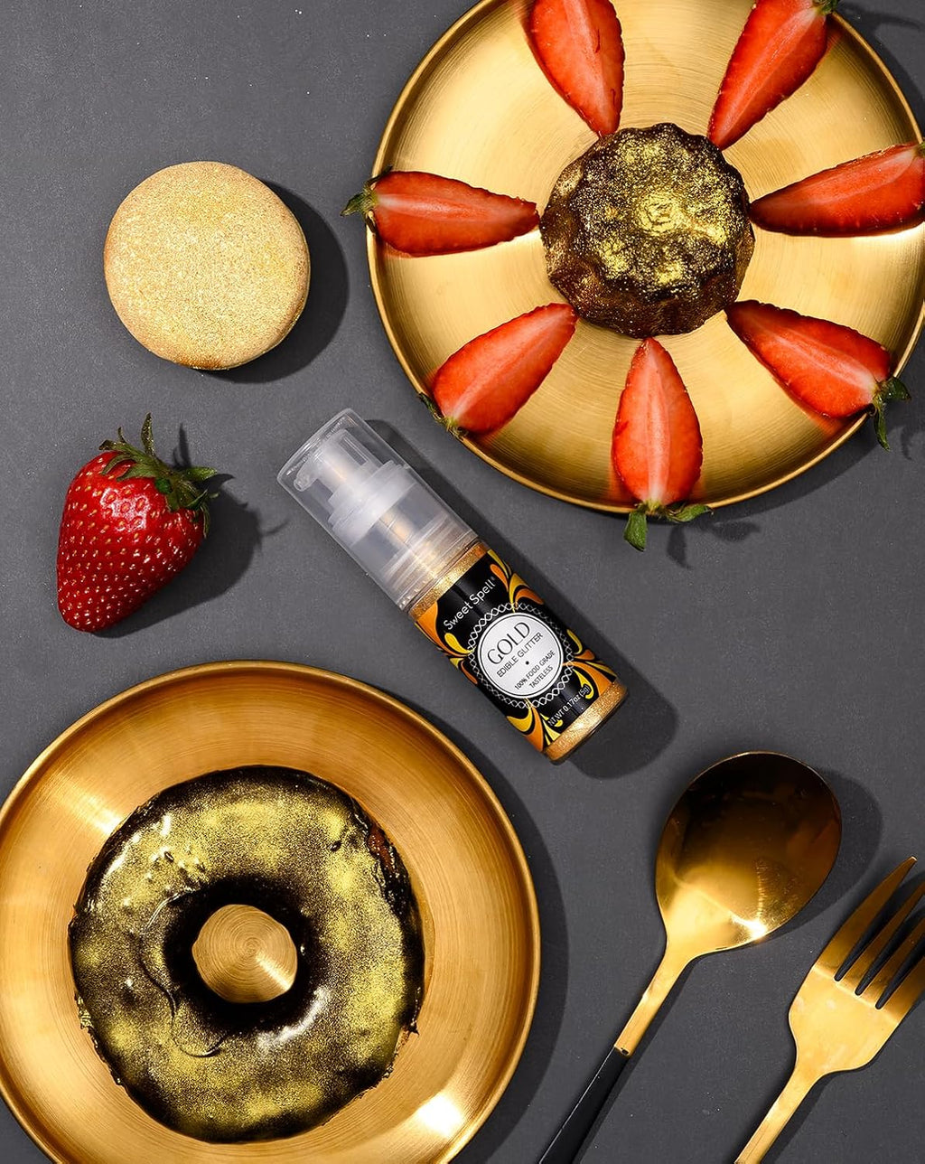 Sweet Spell Edible Cake Glitter Spray – Shimmering Magic for Cakes Decorating & Cocktails – 100% Edible, Food-Grade, Vegan, Gluten-Free (Gold)