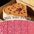 Twisweet Rose Gold Pearl Sprinkles for Cake Decorating, Edible Sugar Pearls for Baking, Mix Size, Cake Topper Cupcake Cookie Ice Cream Dessert Decorations, Valentine Mother's Day Birthday Wedding Party Supplies(130g/4.58oz)