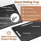 Joy&Grace Appliance Slider for Kitchen Appliances 360° Rolling Sliding Tray for Coffee Maker Countertop, Bamboo Coffee Pot Slider Rolling Tray (Black, Medium 14.5" x 10")