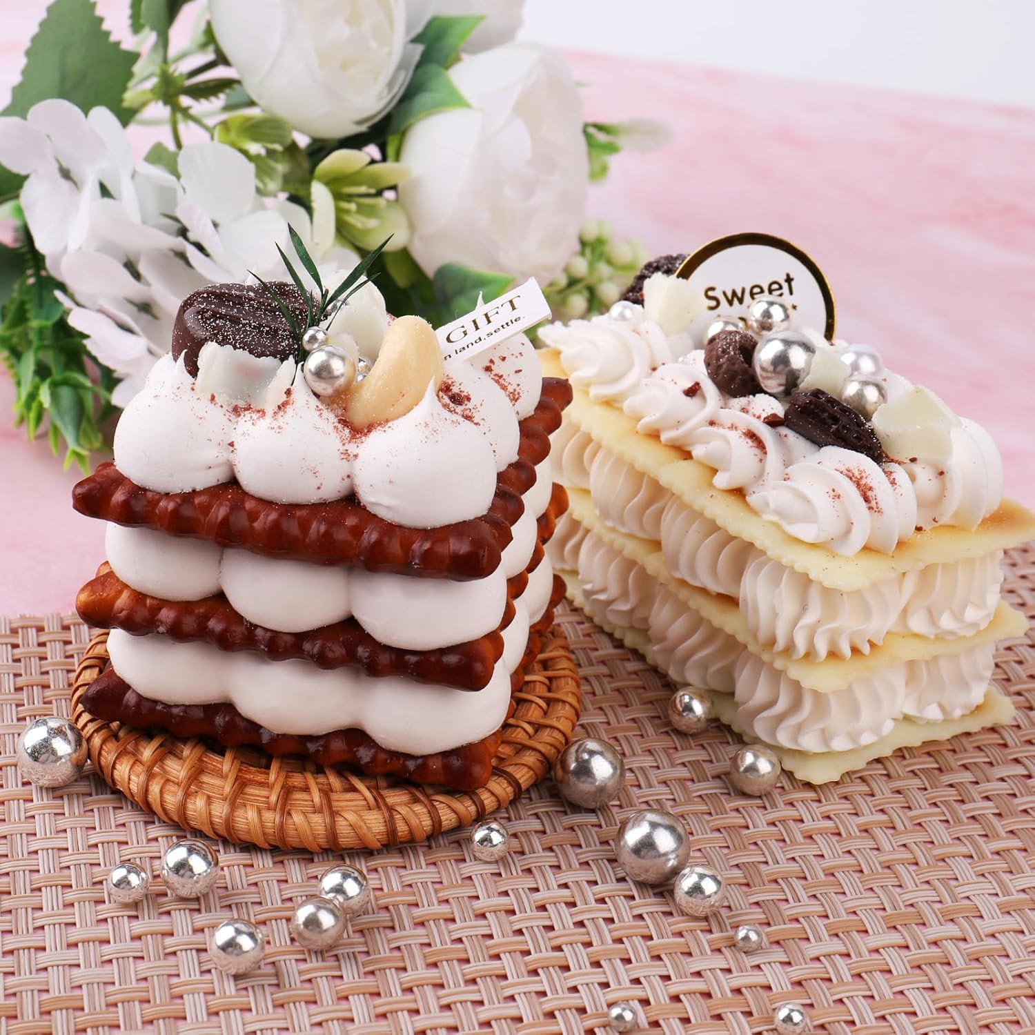 Silver Edible Pearls for Cake Decorating, 6 Sizes Mix 4.6 oz Pearl Sugar Sprinkles Baking Decoration for CupCake Cookies Ice Cream Dessert Topping