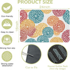 Abstract Floral Elements Dish Drying Mat Artifical Floral Kitchen Mat 16"x24" Bsorbent Coffee Maker Mat for Dishes,Utensils Coffee Maker Pots and Pans Easy Clean Dish Slip Resistant Pad