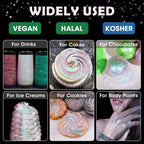 NiHome Edible Food-Grade Glimmer Powder Glitter Luster Dust Metallic Food Decorating Sprinkle Glimmery Dust for Drink Wine Beverage Cake Candy Dessert Bakery Restaurant Vegan (0.18oz/5g, Iridescent)