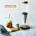 Ice Dripper Cold Brew Coffee Maker - Fire Toughened Borosilicate Glass Pitcher - 304 Stainless Steel Filter - 500ml - Cafe Crush Club