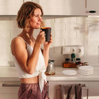 CASACOUTURE-Travertine-Stone-Coasters Set of 4-Round -4" Diameter Drink Coasters for Housewarming Gift, Desktop Protection Suitable for Various Cups - Sturdy and Durable Aesthetics