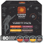 Copper Moon Single Serve Coffee Pods For Keurig K-Cup Brewers, Light Medium & Dark Roast, Variety Pack, 80 Count