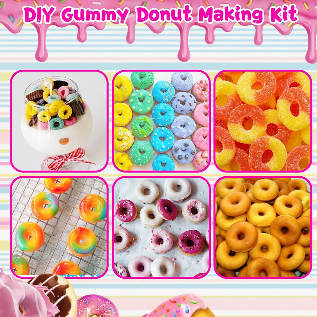 5 Pack Gummy Rings Candy Molds Silicone Round Mini Donut Mold with 2 Dropper,Non-Stick Food Grade Mold for Hard Candies, Chocolate, Ice Cube